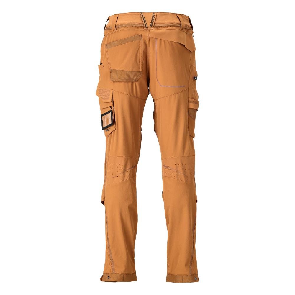 Pantalon, poches genoux, stretch, pantalon léger, marron noisette