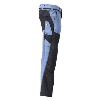 Pantalon, poches genoux, stretch, pantalon léger, bleu pierre/bleu noir