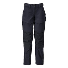 Pantalon avec poches genoux, pantalon femme, noir-bleu