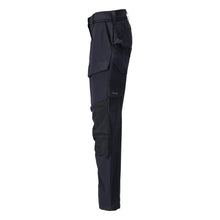 Pantalon avec poches genoux, pantalon femme, noir-bleu