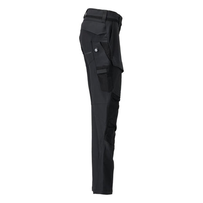 Pantalon avec poches genoux, pantalon femme, noir