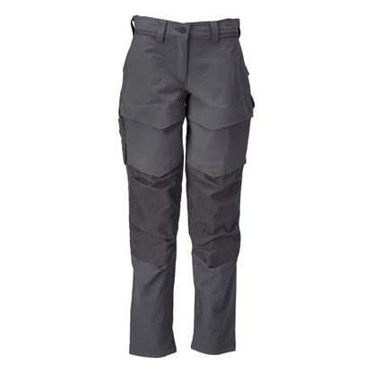 Broek met kniezakken, damesbroek, antracietgrijs
