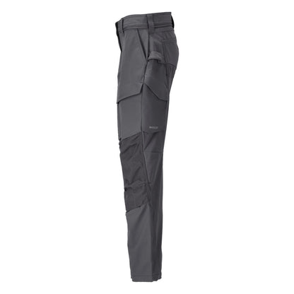 Broek met kniezakken, damesbroek, antracietgrijs