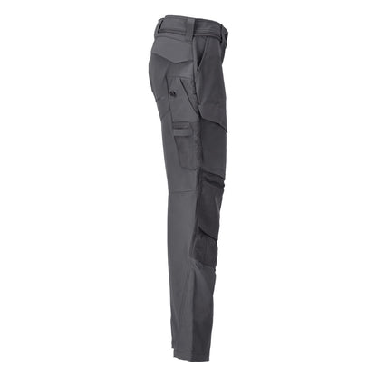 Broek met kniezakken, damesbroek, antracietgrijs