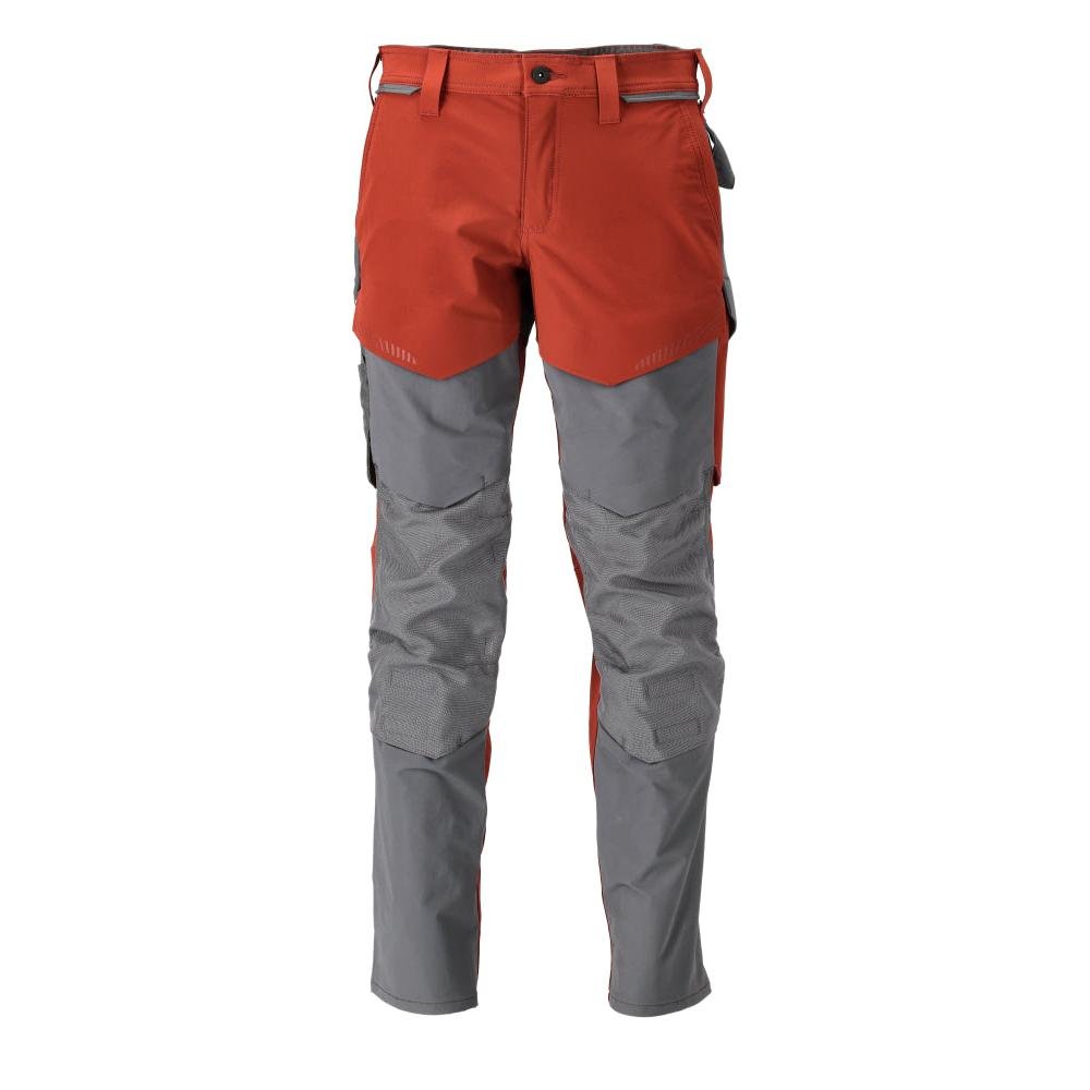 Pantalon avec poches genoux, pantalon ULTIMATE STRETCH, rouge automne/gris anthracite