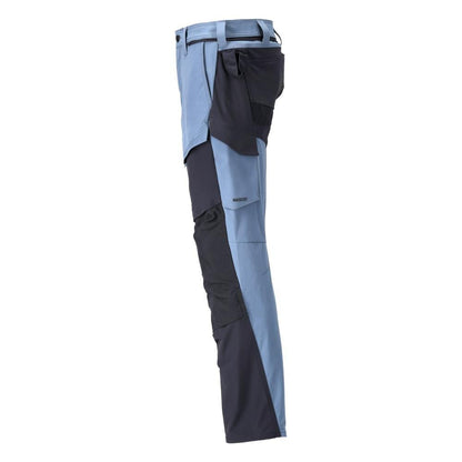 Pantalon avec poches genoux, pantalon ULTIMATE STRETCH, bleu pierre/noir-bleu