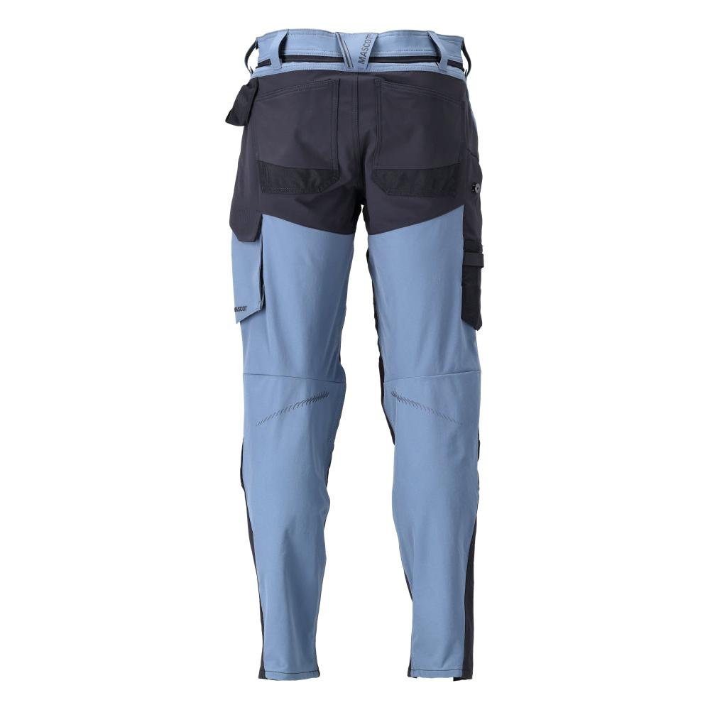 Pantalon avec poches genoux, pantalon ULTIMATE STRETCH, bleu pierre/noir-bleu