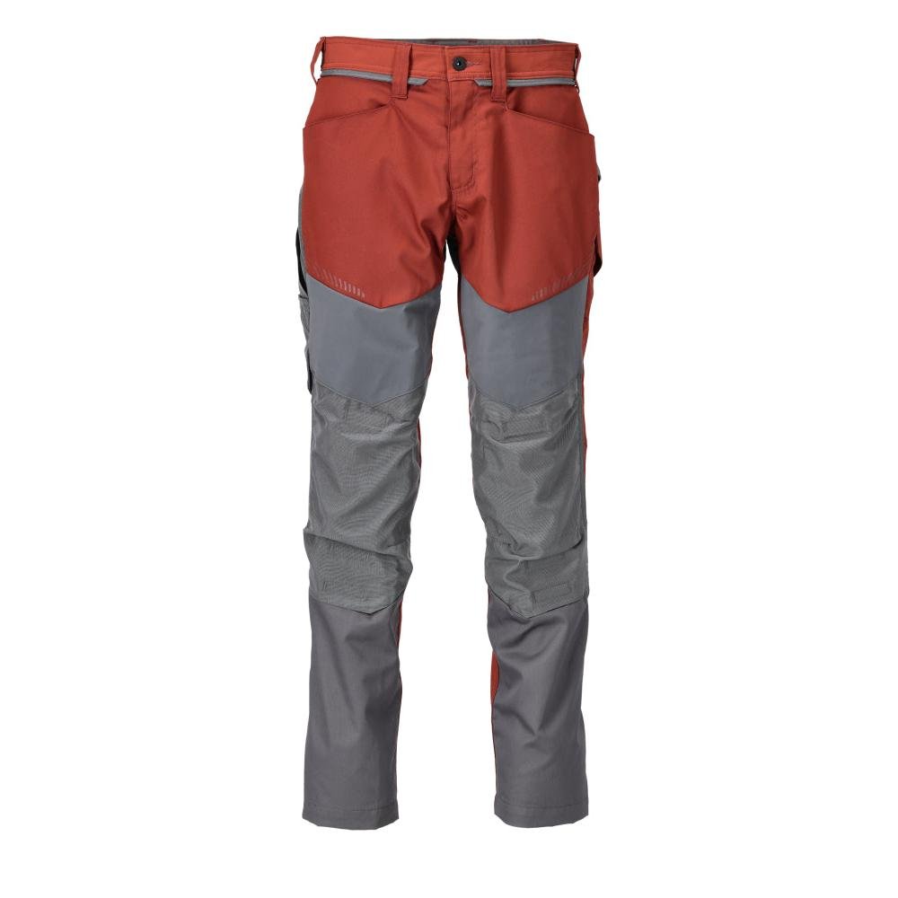 Broek met kniezakken broek, herfstrood/antracietgrijs