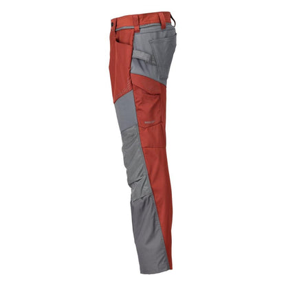 Broek met kniezakken broek, herfstrood/antracietgrijs