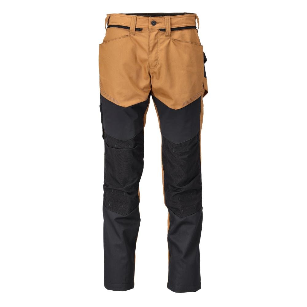 Broek met kniezakken broek, notenbruin/zwart