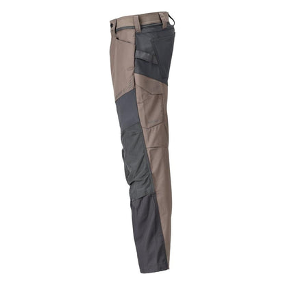 Broek met kniezakken broek, donker zandbeige/antracietgrijs