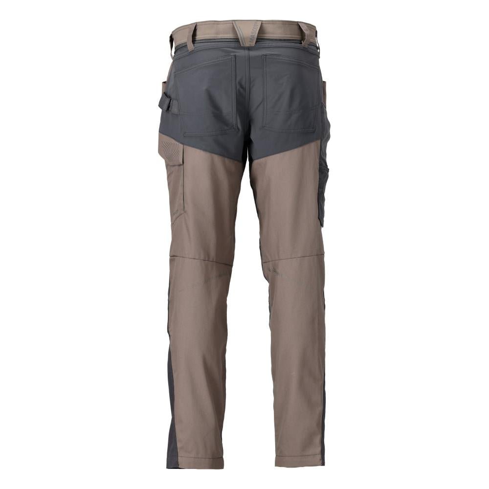 Broek met kniezakken broek, donker zandbeige/antracietgrijs
