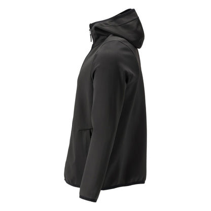 Fleece trui, capuchon, microfleece jack met ritssluiting, zwart