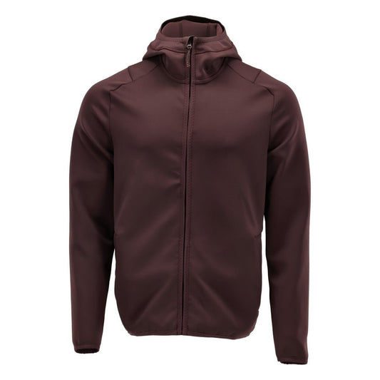 Fleece trui, capuchon, microfleece jack met rits, bordeaux