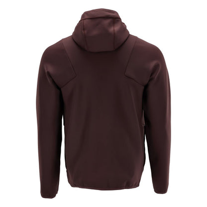 Fleece trui, capuchon, microfleece jack met rits, bordeaux