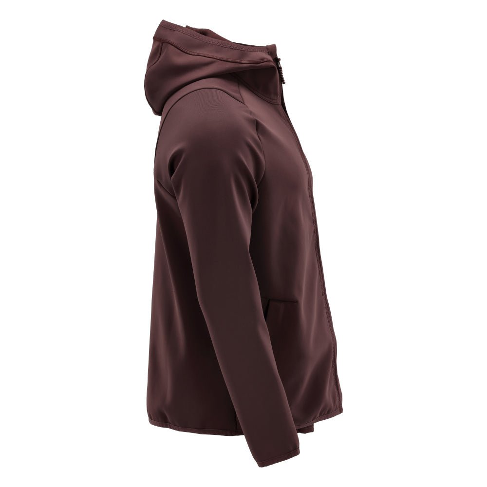 Fleece trui, capuchon, microfleece jack met rits, bordeaux