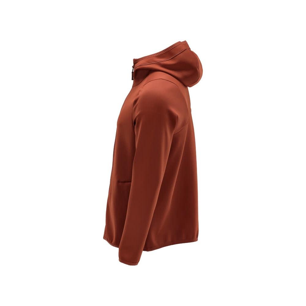 Fleece trui, capuchon, microfleece jack met ritssluiting, herfstrood