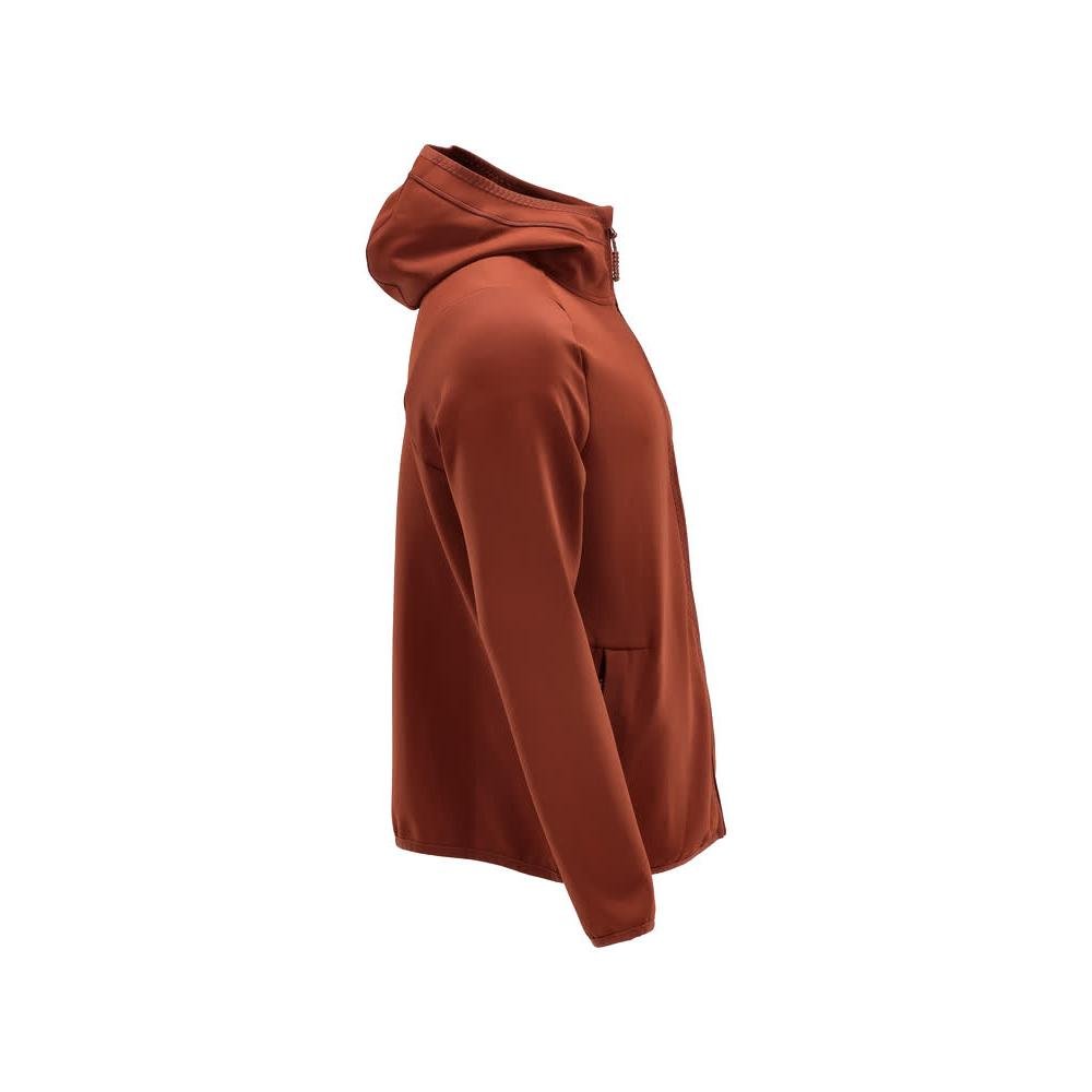 Fleece trui, capuchon, microfleece jack met ritssluiting, herfstrood