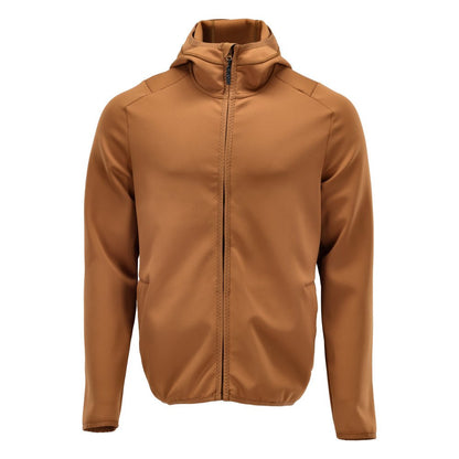 Fleece trui, capuchon, microfleece jack met ritssluiting, notenbruin