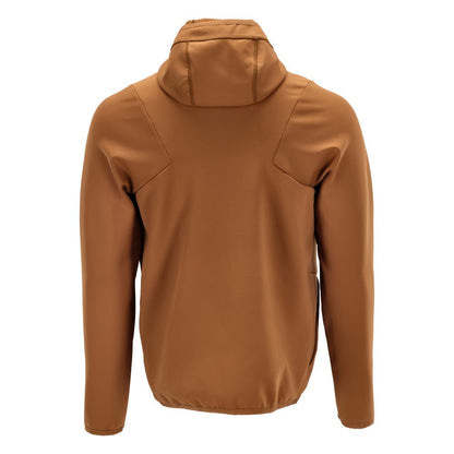 Fleece trui, capuchon, microfleece jack met ritssluiting, notenbruin