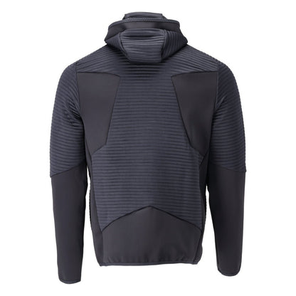 Pull polaire, capuche, veste micropolaire zippée, noir-bleu
