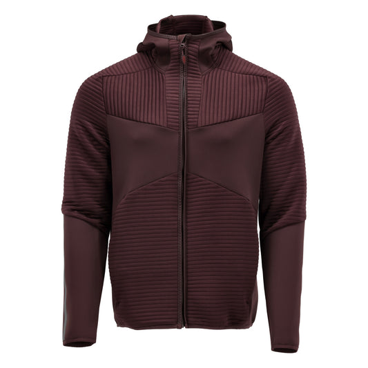 Fleece trui, capuchon, microfleece jack met rits, bordeaux