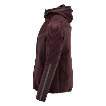 Pull polaire, capuche, veste micropolaire zippée, bordeaux