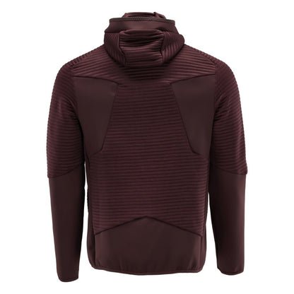 Pull polaire, capuche, veste micropolaire zippée, bordeaux