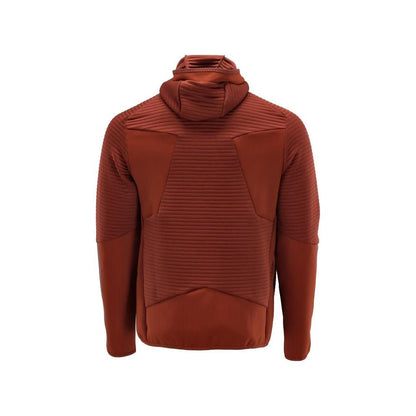 Pull polaire, capuche, veste micropolaire zippée, rouge automne