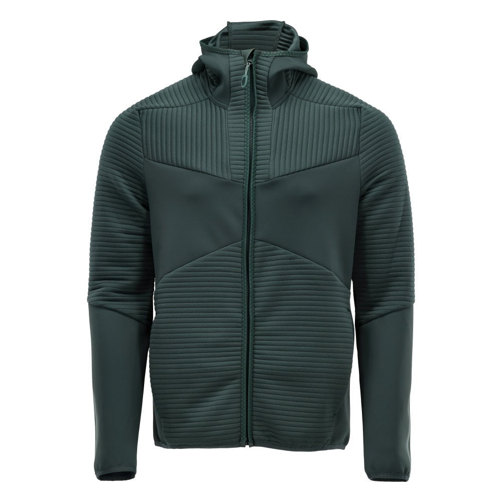 Fleece trui, capuchon, microfleece jack met ritssluiting, bosgroen