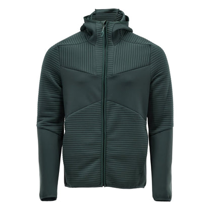 Fleece trui, capuchon, microfleece jack met ritssluiting, bosgroen