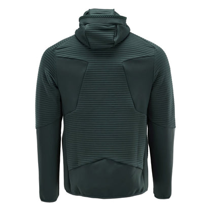 Fleece trui, capuchon, microfleece jack met ritssluiting, bosgroen