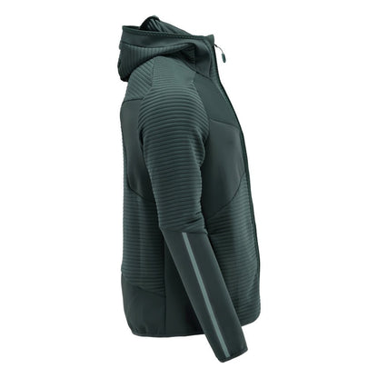 Fleece trui, capuchon, microfleece jack met ritssluiting, bosgroen