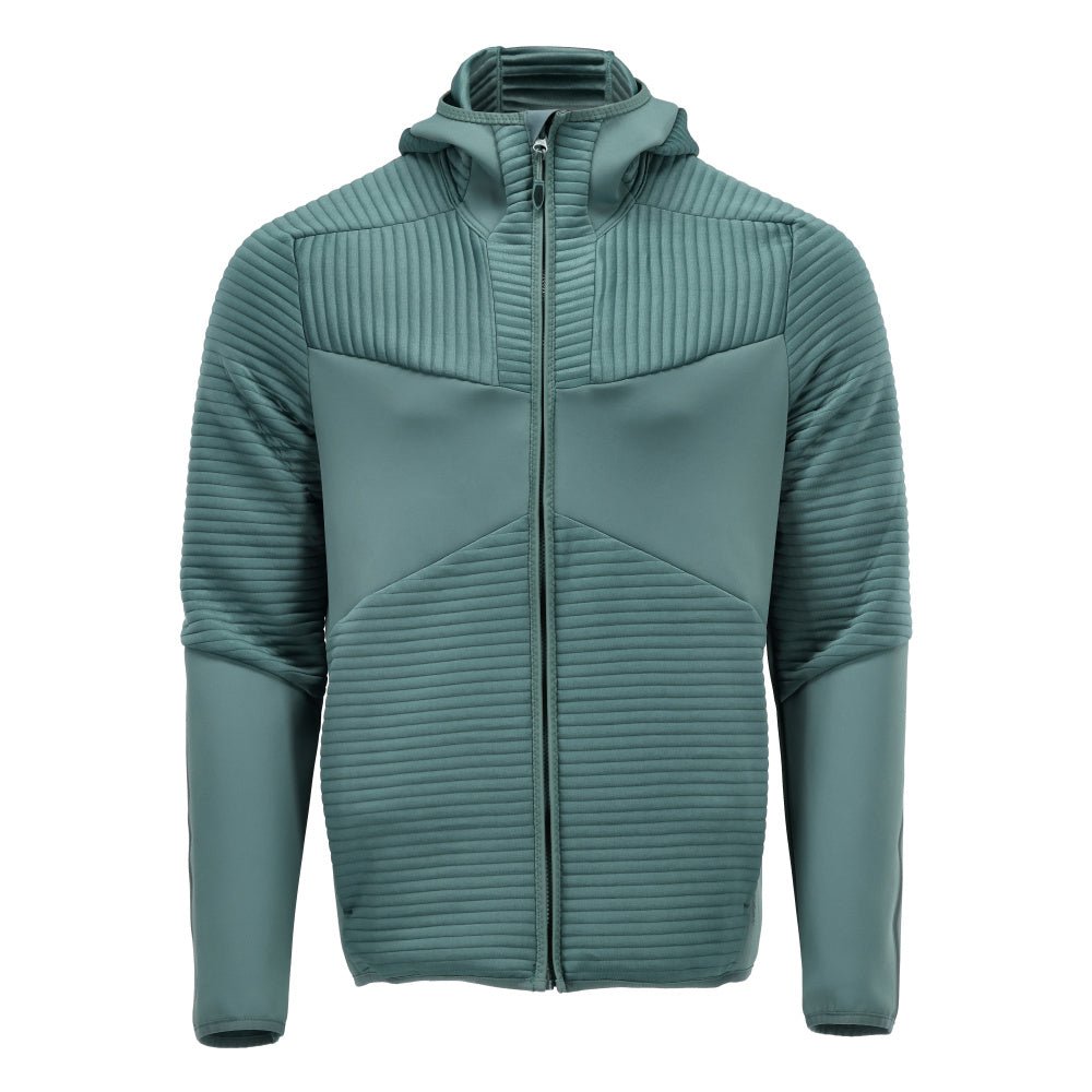 Fleece trui, capuchon, microfleece jack met ritssluiting, licht bosgroen