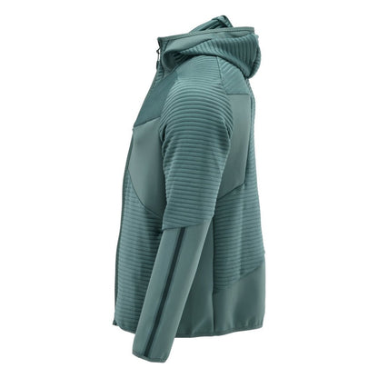 Fleece trui, capuchon, microfleece jack met ritssluiting, licht bosgroen