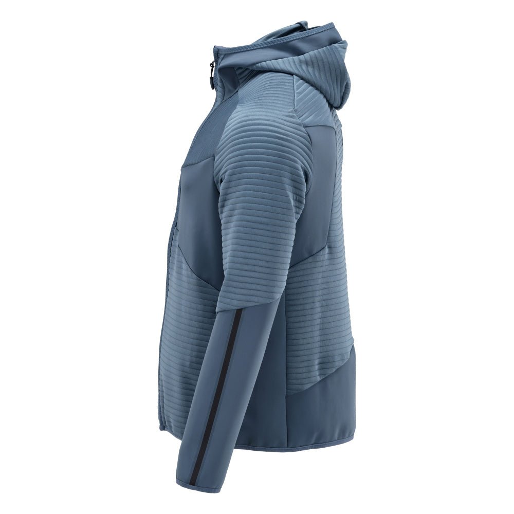 Pull polaire, capuche, veste micropolaire zippée, bleu pierre