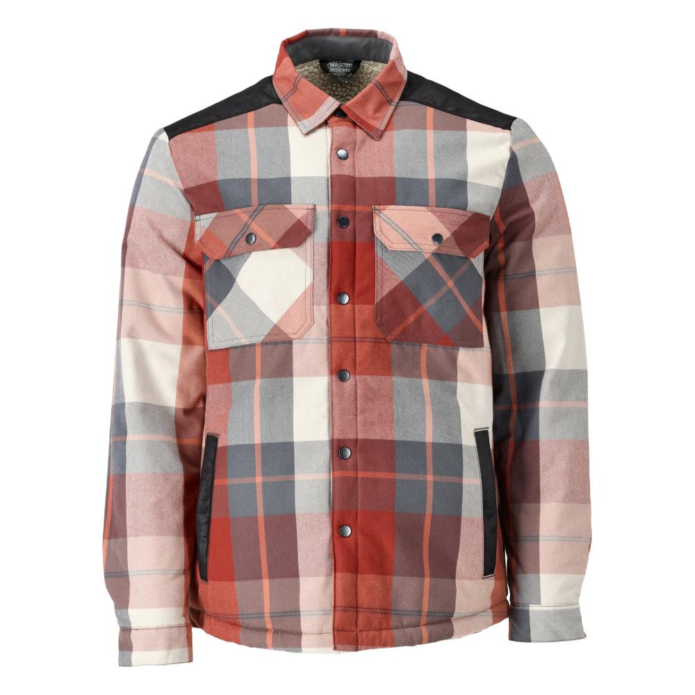 Overhemd, geruit, voering van vezelbont, thermoshirt