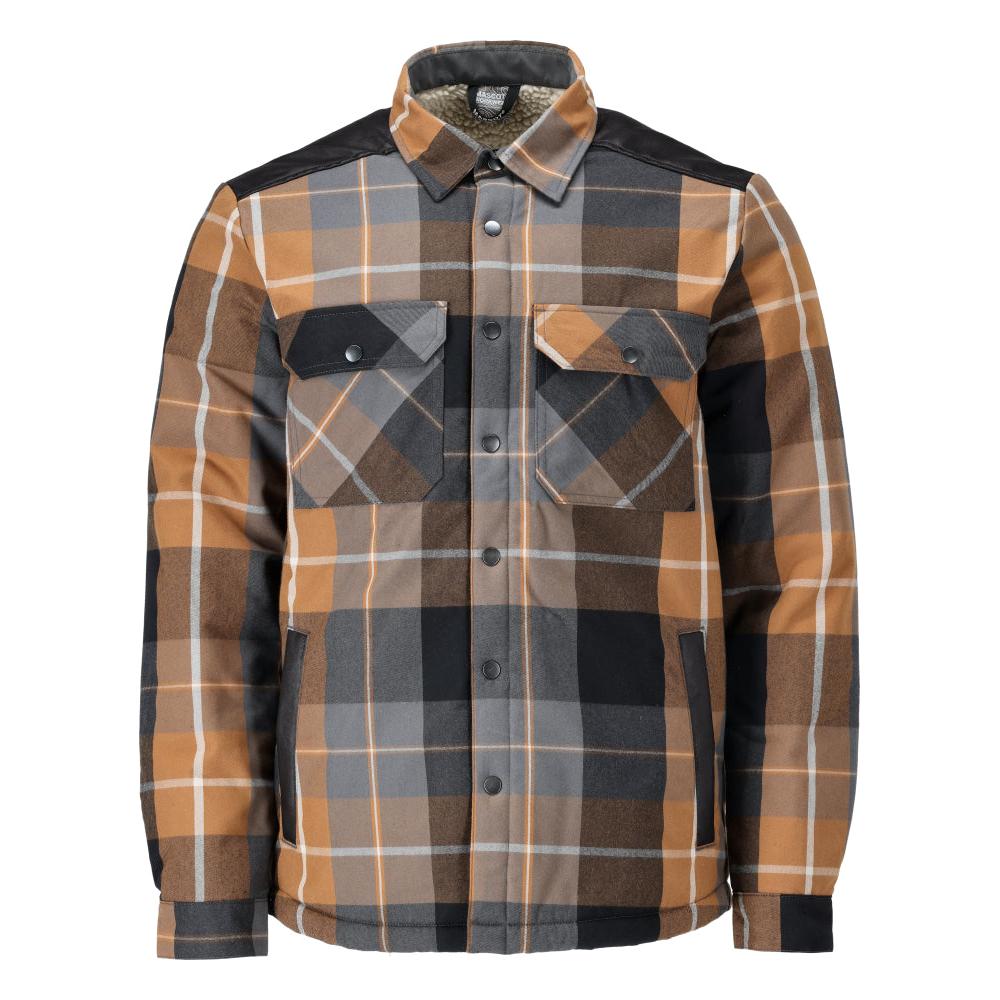 Overhemd, geruit, voering van vezelbont, thermoshirt
