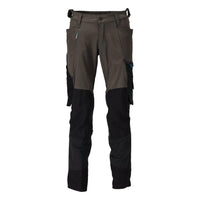 Broek met kniezakken, stretch, lichte broek, donker antraciet/zwart