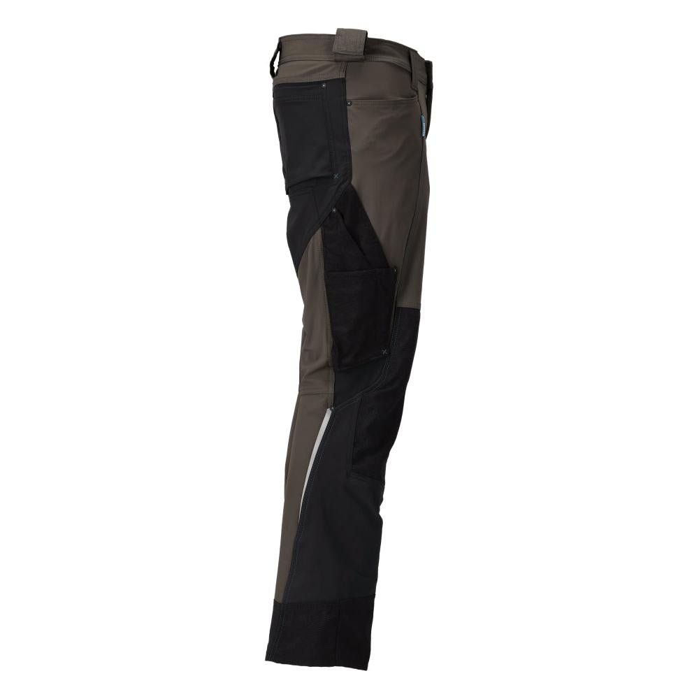 Pantalon avec poches genoux, stretch, pantalon clair, anthracite foncé/noir