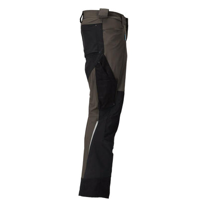Pantalon avec poches genoux, stretch, pantalon clair, anthracite foncé/noir