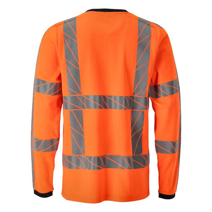 T-shirt, lange mouw, modern fit t-shirt, signalisatie oranje