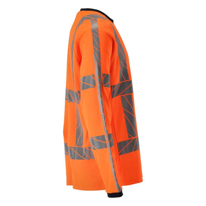 T-shirt, lange mouw, modern fit t-shirt, signalisatie oranje