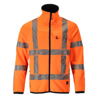 Fleece pullover met microfleece jack met ritssluiting, fluorescerend oranje