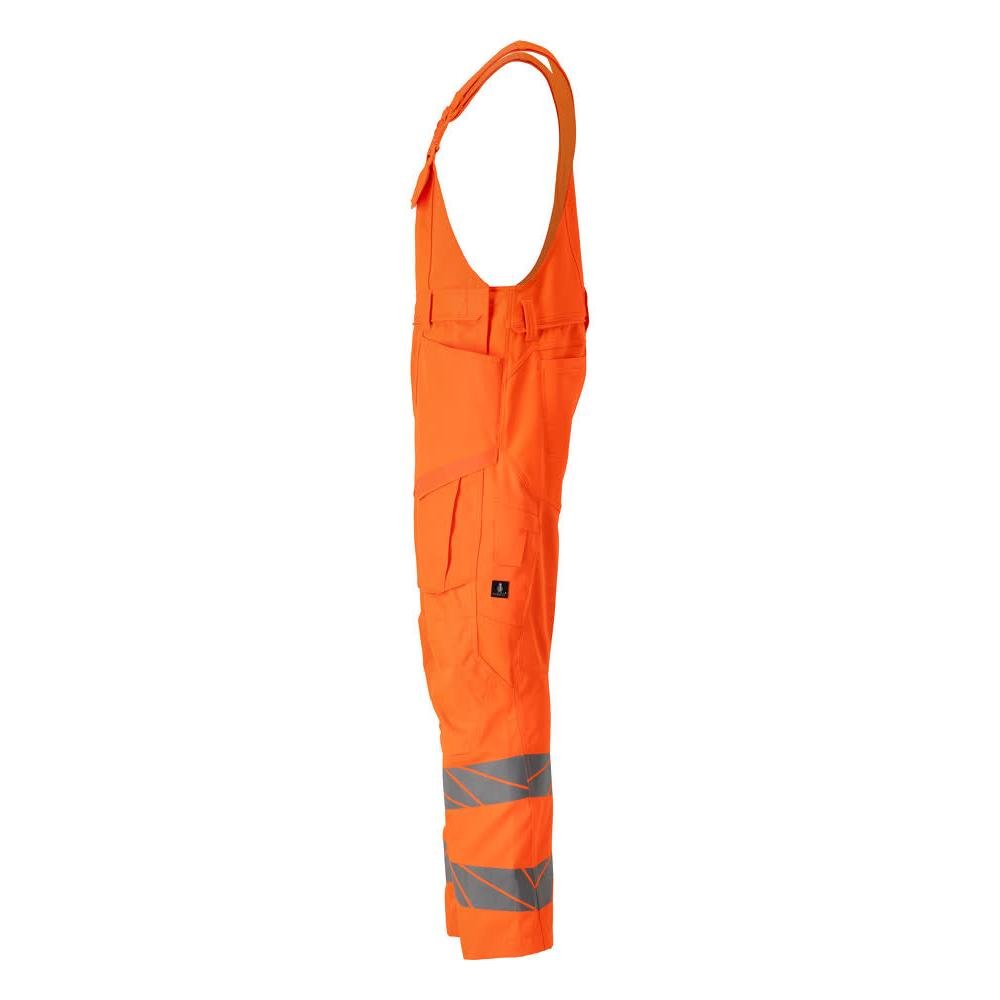Tuinbroek, kniezakken, stretch inzetstukken Tuinbroek, signalisatie oranje