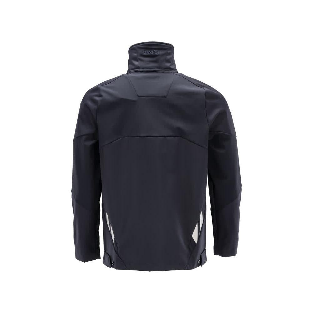 Jas, stretch, metalen werkjas met ritssluiting, zwart-blauw