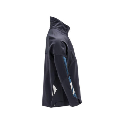 Jas, stretch, metalen werkjas met ritssluiting, zwart-blauw