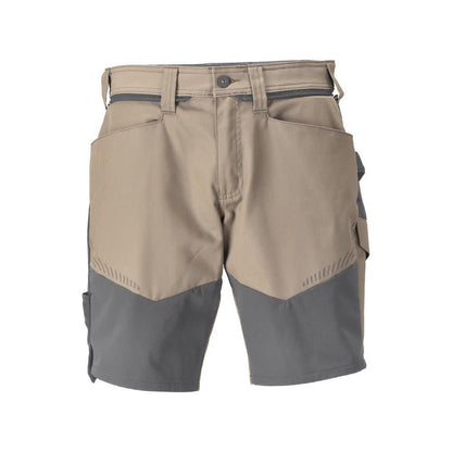 Short, short léger, beige sable foncé/gris anthracite