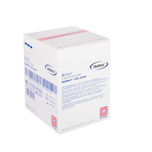 MaiMed-VKS-steriele fleece-spleetkompressen, 25x2 stuks/doos