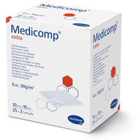 Hartmann Medicomp Extra vlieskompressen, steriel, 10 x 20 cm, 6-laags | Verpakking (50 stuks)